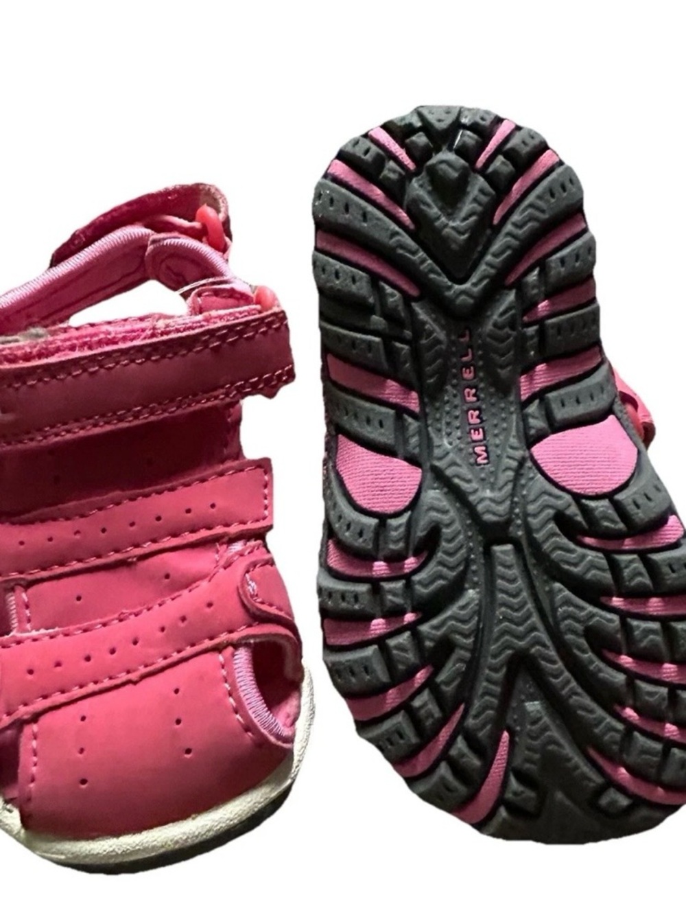 NWOT Toddler Girl Merrell Pink Summer Sandal Water Shoe Size 4 First Walker - Picture 2 of 4